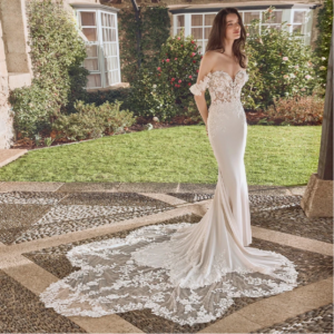 elara off shoulder mermaid wedding dress